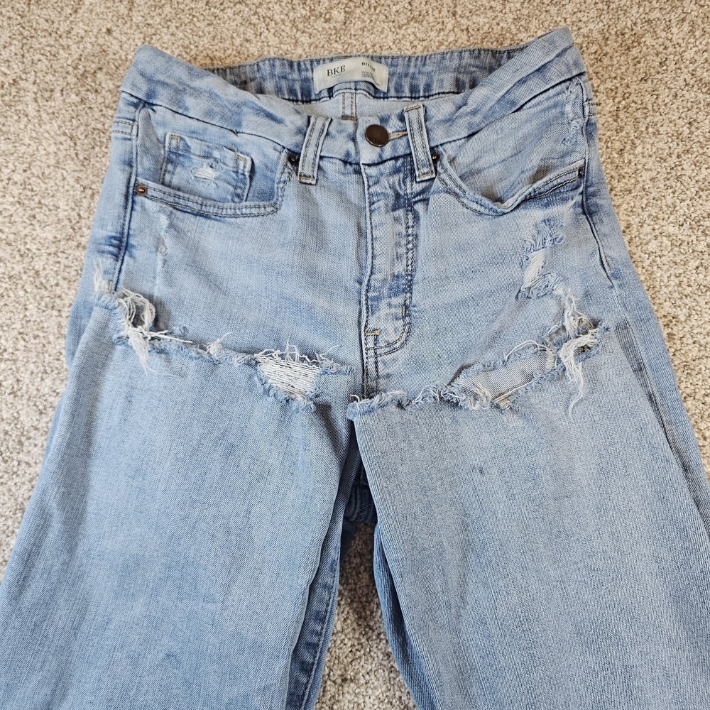 BKE Billie Slim Fit High Rise Cropped Flare Distressed‎ Jeans  Women's 28 X 27